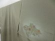 Photo3: 4604T09z1030  Japanese Kimono Silk TSUKESAGE Embro Flowers Sage green (3)