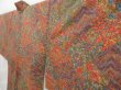 Photo2: 4607T03z600 Vintage Japanese Kimono Silk DOCHUGI Flowers Orangered (2)