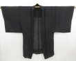 Photo6: 4607T04z320 Vintage Japanese Kimono Silk Men's See through HAORI Black (6)