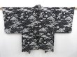 Photo1: 4607T07z650 Vintage Japanese Kimono Silk SHIBORI HAORI Flowers Black (1)