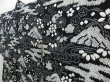 Photo2: 4607T07z650 Vintage Japanese Kimono Silk SHIBORI HAORI Flowers Black (2)