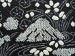 Photo4: 4607T07z650 Vintage Japanese Kimono Silk SHIBORI HAORI Flowers Black (4)