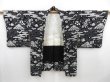 Photo5: 4607T07z650 Vintage Japanese Kimono Silk SHIBORI HAORI Flowers Black (5)