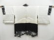 Photo6: 4607T07z650 Vintage Japanese Kimono Silk SHIBORI HAORI Flowers Black (6)