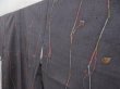 Photo2: 4607T13z1000 Vintage Japanese Kimono Silk TSUMUGI Branch Dark gray (2)