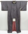 Photo8: 4607T13z1000 Vintage Japanese Kimono Silk TSUMUGI Branch Dark gray (8)