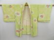 Photo6: 4608T02z550 Vintage Japanese Kimono Silk HAORI Rose Yellow green (6)