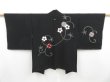 Photo1: 4608T05z590 Vintage Japanese Kimono Silk HAORI Plum blossom Black (1)