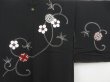 Photo3: 4608T05z590 Vintage Japanese Kimono Silk HAORI Plum blossom Black (3)