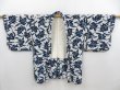 Photo5: 4609T05z550 Vintage Japanese Kimono Silk HAORI Flower Light gray (5)