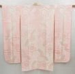 Photo1: 4609T10z720 Vintage Japanese Kimono Silk FURISODE JUBAN Flying crane Pink (1)