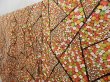 Photo2: 4609T11z1010  Japanese Kimono Silk KOMON Flower Orangered (2)