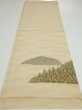 Photo9: 2A02z60  Japanese Kimono Silk  FABRIC Trees Champagne 40.9x14.6 (9)