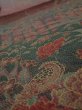 Photo4: 2A01z70  Japanese Kimono Crepe Silk  FABRIC Flowers Dark red 40.9x14.2 (4)