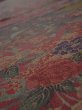 Photo4: 2A05z120  Japanese Kimono Crepe Silk  FABRIC Flowers Dark red 68.5x14.2 (4)