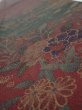 Photo4: 2A07z50  Japanese Kimono Crepe Silk  FABRIC Flowers Dark red 61.4x7.1 (4)