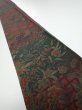 Photo1: 2A08z50  Japanese Kimono Crepe Silk  FABRIC Flowers Dark red 63.0x7.1 (1)