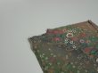 Photo6: 2B06z90  Japanese Kimono Silk  FABRIC Flowers Dull green 66.1x15.0 (6)