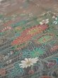 Photo4: 2B10z30  Japanese Kimono Silk  FABRIC Flowers Dull green 36.2x6.9 (4)