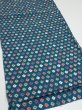 Photo2: 2B01z60  Japanese Kimono Silk  FABRIC Shibori Dark cyan 39.4x14.2 (2)