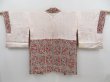 Photo6: 4611T03z560 Vintage Japanese Kimono Silk HAORI Bird Dark red (6)