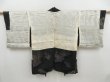 Photo7: 4611T04z680 Vintage Japanese Kimono Silk HAORI Trees Black (7)