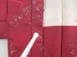 Photo7: 4611T05z550 Vintage Japanese Kimono Silk HAORI Leaf Wine red (7)