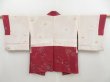 Photo8: 4611T05z550 Vintage Japanese Kimono Silk HAORI Leaf Wine red (8)