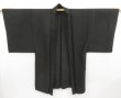 Photo6: 4611T06z320 Vintage Japanese Kimono Silk Men's See through HAORI Black (6)