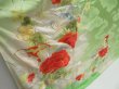 Photo3: 4611T07z1210 Vintage Japanese Kimono Silk FURISODE Peony Light green (3)