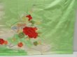 Photo7: 4611T07z1210 Vintage Japanese Kimono Silk FURISODE Peony Light green (7)