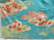 Photo3: 4611T13z960 Vintage Japanese Kimono Silk FURISODE Peony Water blue (3)