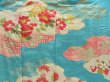 Photo6: 4611T13z960 Vintage Japanese Kimono Silk FURISODE Peony Water blue (6)