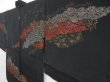 Photo2: 4616T01z500 Vintage Japanese Kimono Silk HAORI Chrysanthemum Black (2)