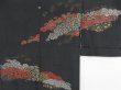 Photo3: 4616T01z500 Vintage Japanese Kimono Silk HAORI Chrysanthemum Black (3)