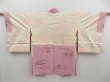 Photo6: 4616T03z600 Vintage Japanese Kimono Silk HAORI Leaves Pink (6)