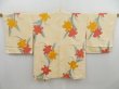 Photo1: 4616T05z570 Vintage Japanese Kimono Silk HAORI Flower Light cream (1)