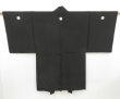 Photo1: 4616T06z640 Vintage Japanese Kimono Silk Men's HAORI Plain Black (1)