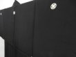 Photo2: 4616T06z640 Vintage Japanese Kimono Silk Men's HAORI Plain Black (2)