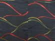 Photo4: 4616T07z580 Vintage Japanese Kimono Silk HAORI Wave Black (4)