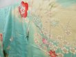 Photo2: 4616T11z880 Vintage Japanese Kimono Silk FURISODE Plum blossom Mint green (2)