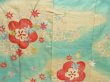 Photo8: 4616T11z880 Vintage Japanese Kimono Silk FURISODE Plum blossom Mint green (8)