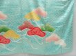 Photo7: 4616T13z1000 Vintage Japanese Kimono Silk FURISODE Pine Light blue (7)