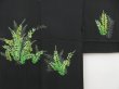 Photo3: 4618T01z590 Vintage Japanese Kimono Silk HAORI Plants Black (3)