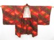 Photo4: 4618T04z560 Vintage Japanese Kimono Silk HAORI  Orangered (4)