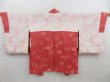 Photo6: 4618T06z560 Vintage Japanese Kimono Silk HAORI Leaf Coral pink (6)