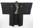 Photo6: 4618T07z600 Vintage Japanese Kimono Silk Men's HAORI Grove Black (6)