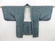 Photo5: 4618T08z470 Vintage Japanese Kimono Silk HAORI  Dull sea blue (5)