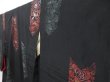 Photo2: 4618T13z690 Antique Japanese Kimono Silk KOMON Flowers Black (2)