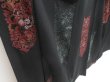 Photo3: 4618T13z690 Antique Japanese Kimono Silk KOMON Flowers Black (3)